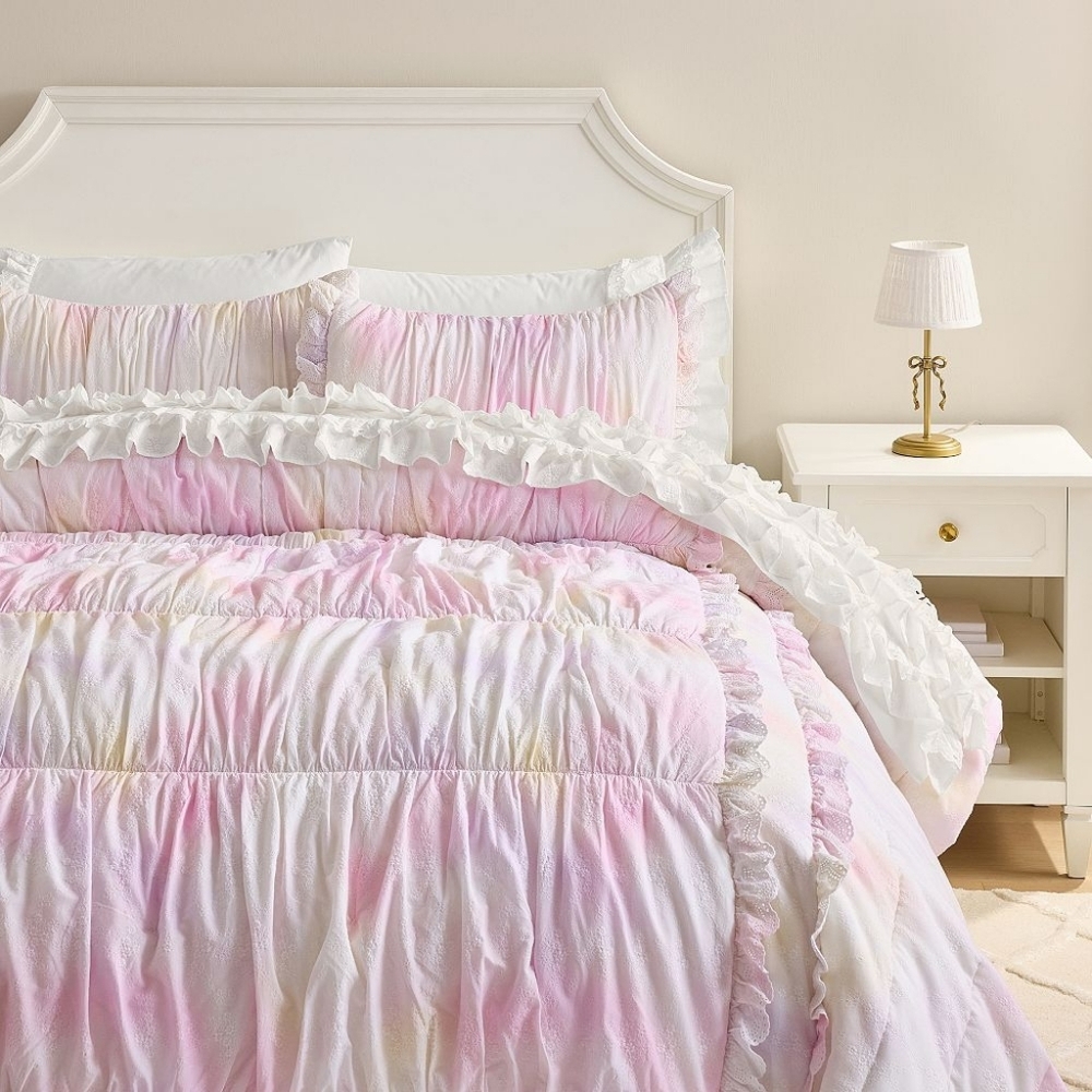 NWT LoveShackFancy Twin Tie Dye Quilt + Sham